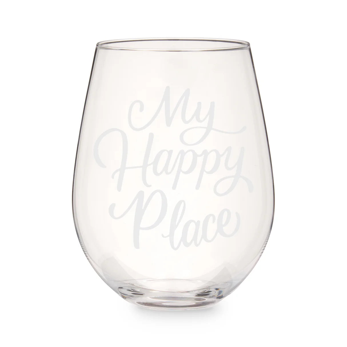Stemless Wine Glass "My Happy Place"
