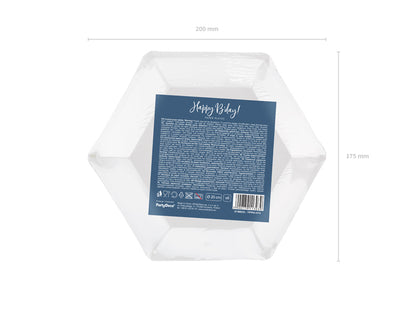 Happy Birthday Navy Sparkle 8in Plates 6ct