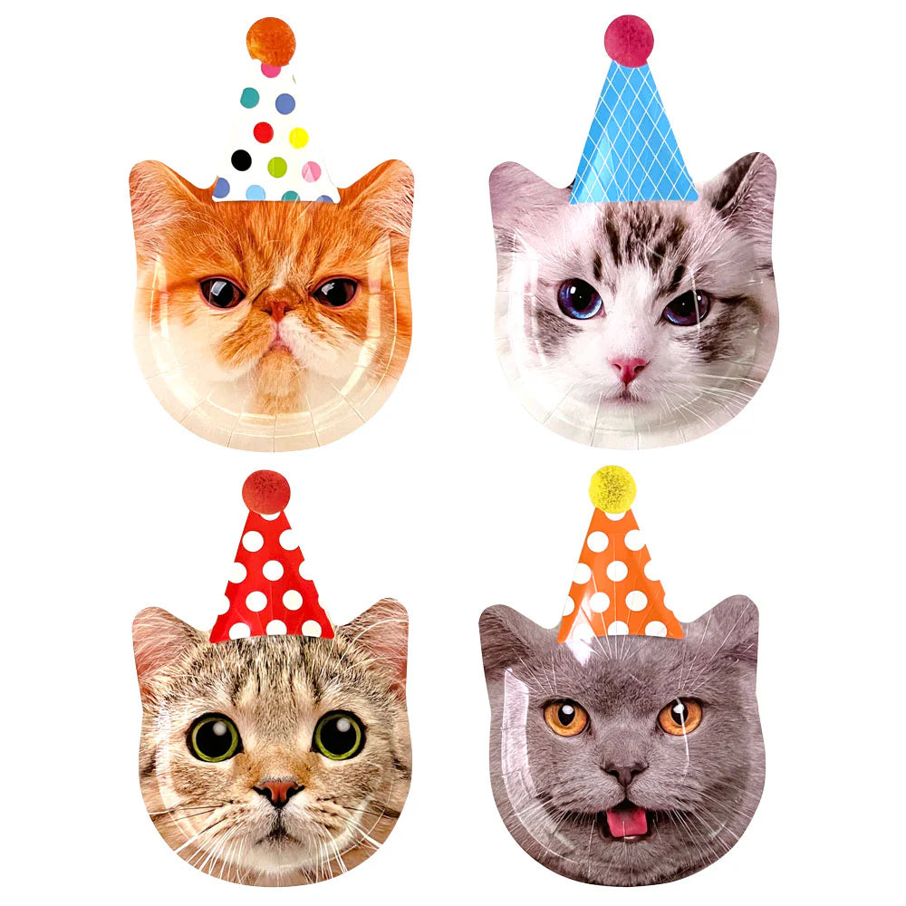 Party Cats Shaped Plates 8ct