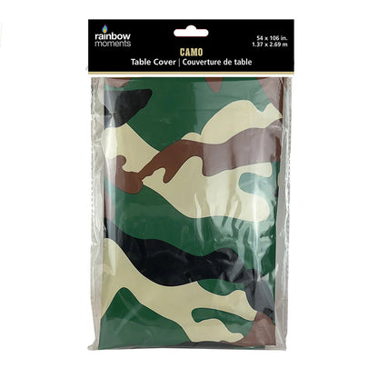 CAMO Plastic Table Cover 54" x 106"