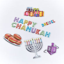 Chanukah 3D Metallic Stickers, 2 Sheets