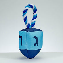 "Chewdaica" Oxford Dreidel Squeaky Dog Toy With Rope