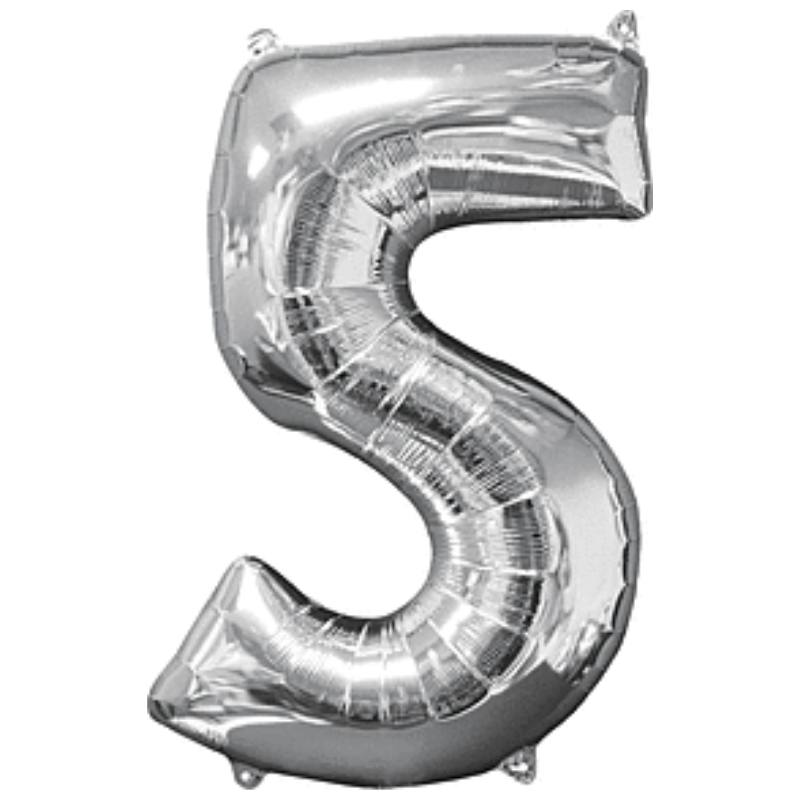 34in Number Balloons: Silver