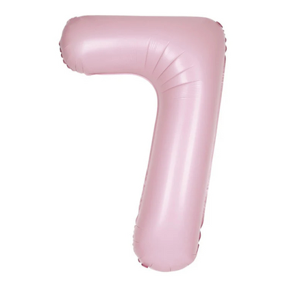 34in Number Balloons: Light Pink Matte
