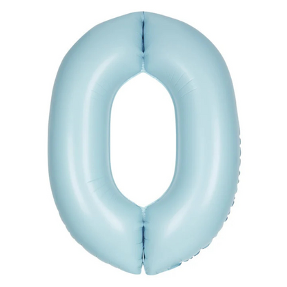 34in Number Balloons: Light Blue Matte