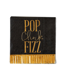 Pop Clink Fizz Fringed Cocktail Napkins 18ct
