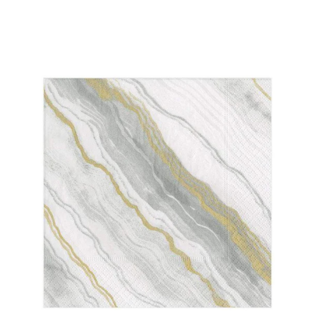 Marble Grey Cocktail Napkins 20ct