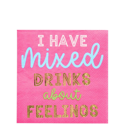'Mixed Drinks About Feelings' Cocktail Napkins/26pk