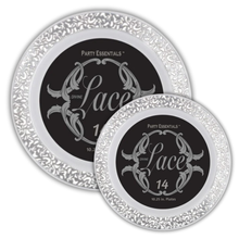 Lace Plate - White w/ Silver Edge