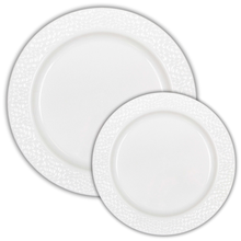 Premium Plastic Pebble White Plates 10ct