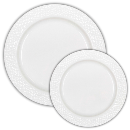 Premium Plastic Pebble White Plates 10ct