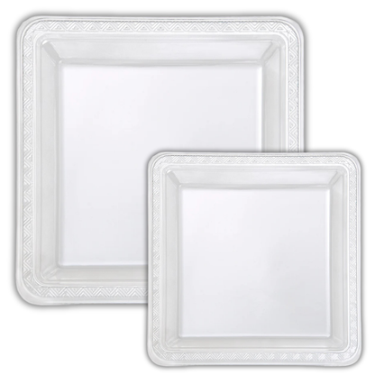 Clear Square Decorative Plastic Plates