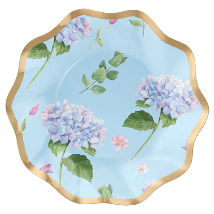 Hydrangeas Wavy 6.5in Appetizer/Dessert Bowls 8ct