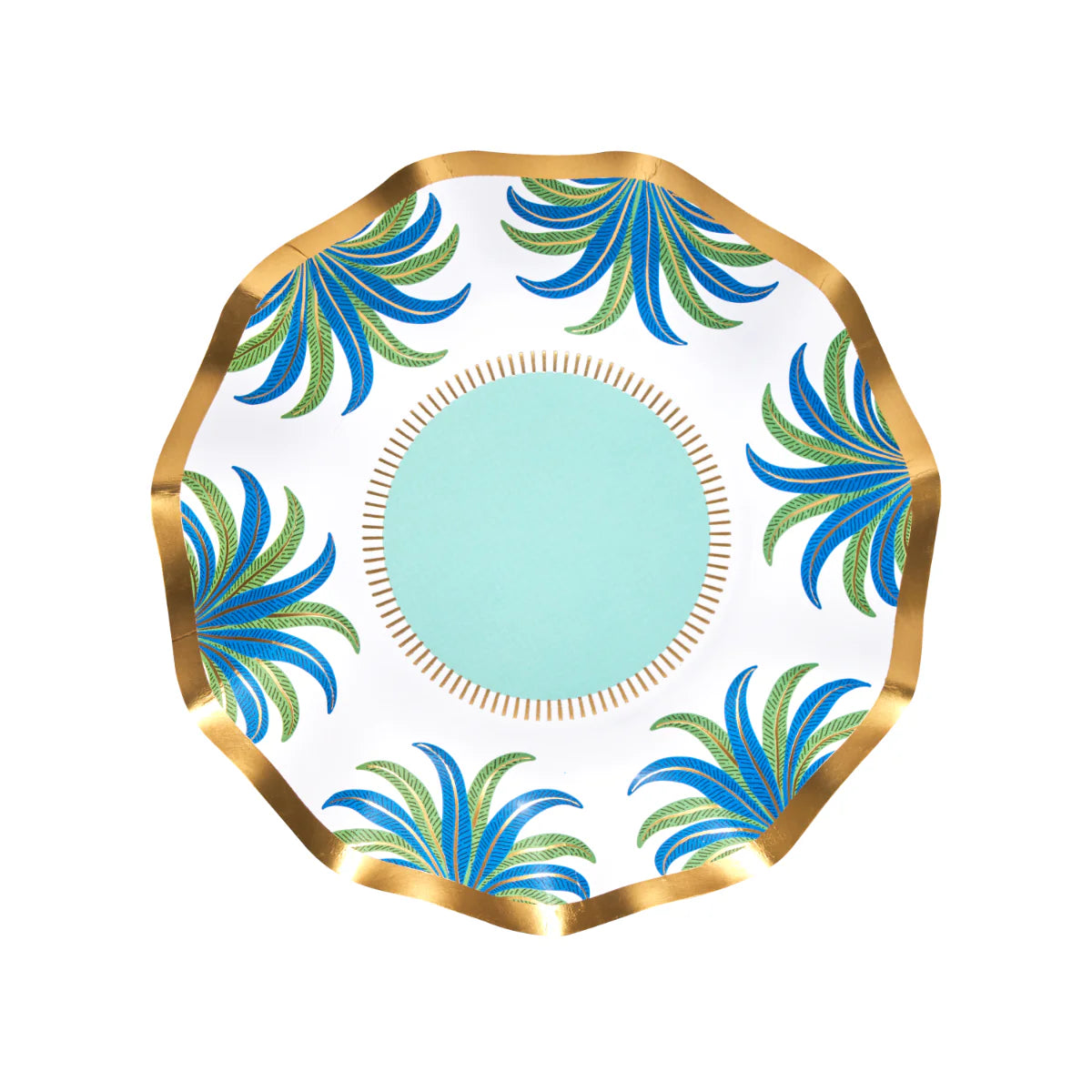 Preppy Palm Appetizer Bowl 8pk, 6.5" Gold Foil