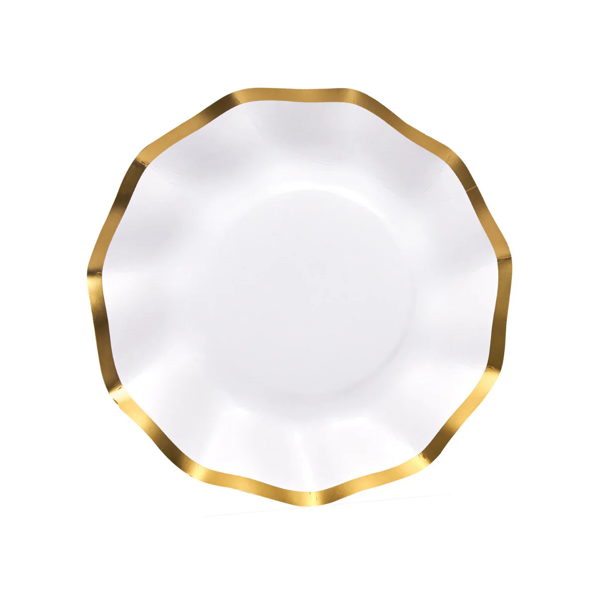 White and Gold Wavy Appetizer/Dessert Bowls 8ct