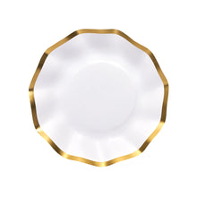 White and Gold Wavy Appetizer/Dessert Bowls 8ct