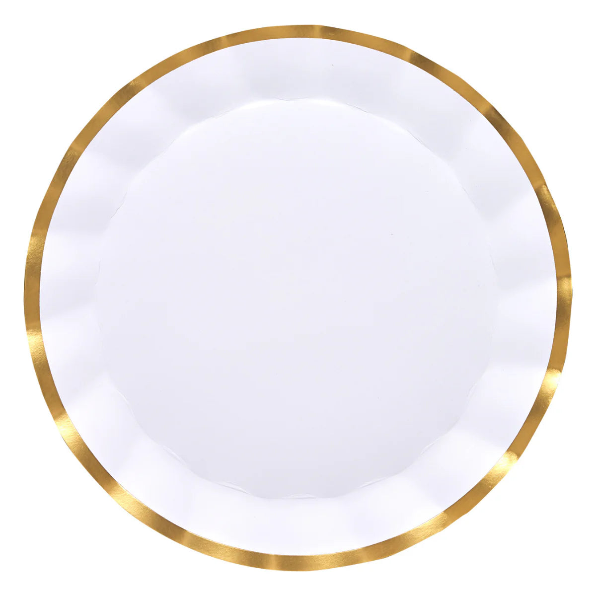 White and Gold Wavy 12.75in Charger Plates 8ct