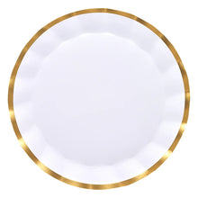 White and Gold Wavy 12.75in Charger Plates 8ct