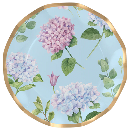 Hydrangeas Wavy 10.5in Dinner Plates 8ct