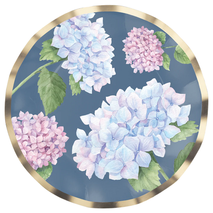 Hydrangeas Wavy 8in Salad/Dessert Plates 8ct