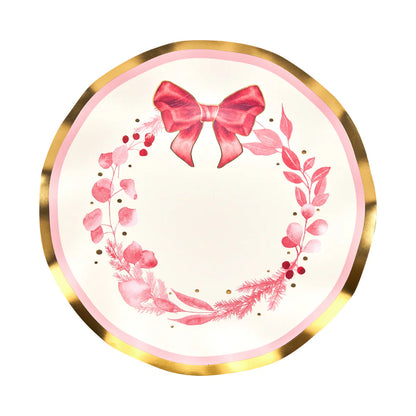 Pink Bows 8in Salad/Dessert Plates 8ct