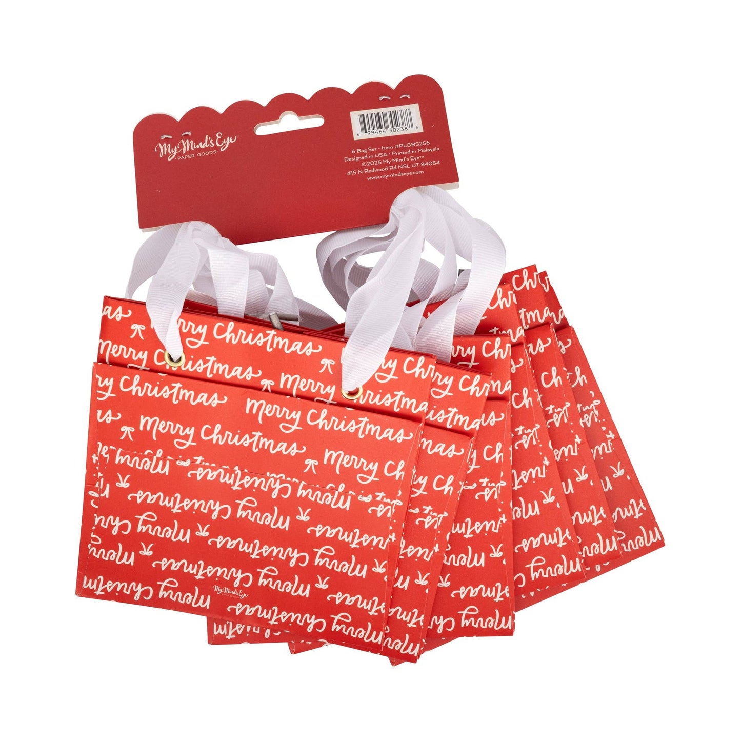 Merry Christmas Gift Bag Set 6ct