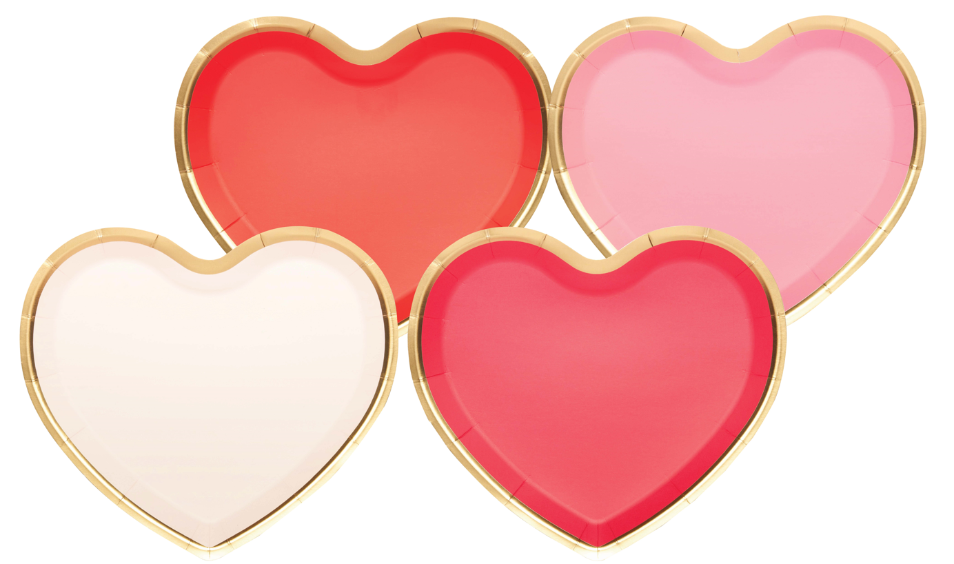 Heart Salad Plates Love Notes Assorted 8ct