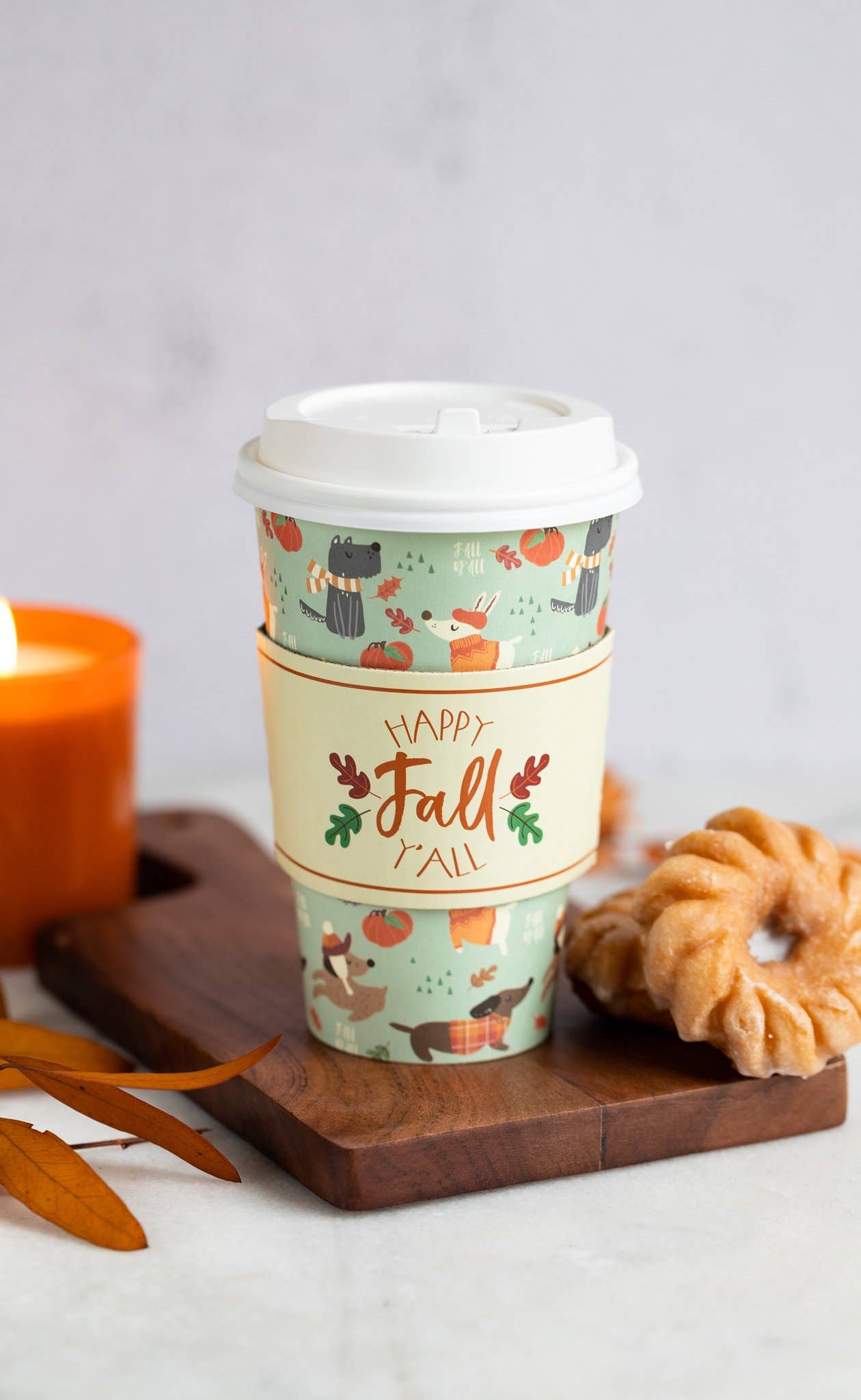Fall Puppies To-Go 16oz Cups 8ct