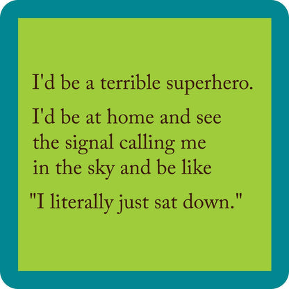 COASTER Superhero | Funny Party Gift | Home Bar Decor