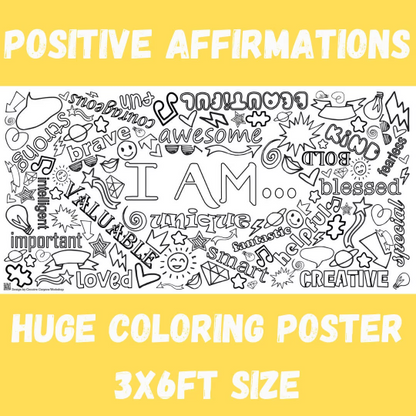 Positive Affirmations Coloring Tablecloth | Kids Activity