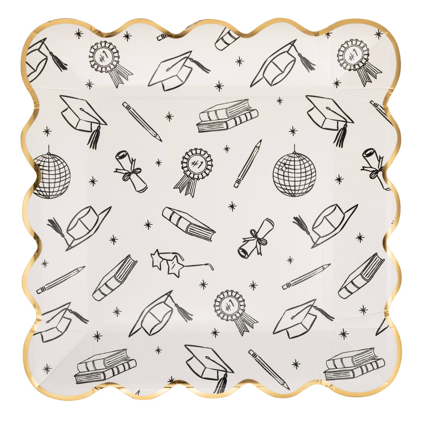 Grad Icon Foil Plates 8ct
