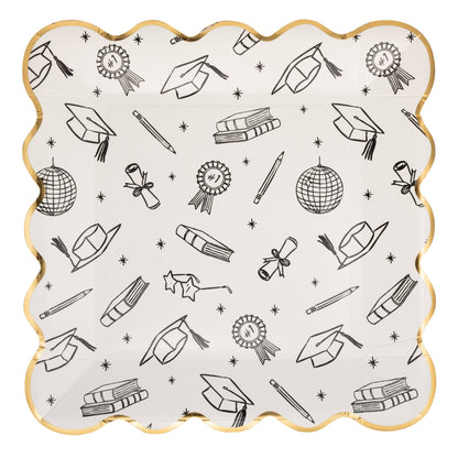Grad Icon Foil Plates 8ct