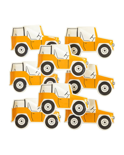 Safari Jeep Shaped Paper Plates 8ct