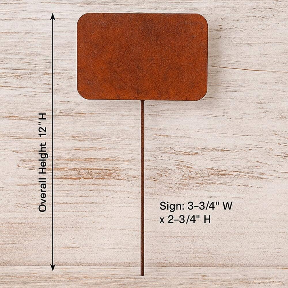 Blank Metal Sign Stake - Select Black or Rusty Tin