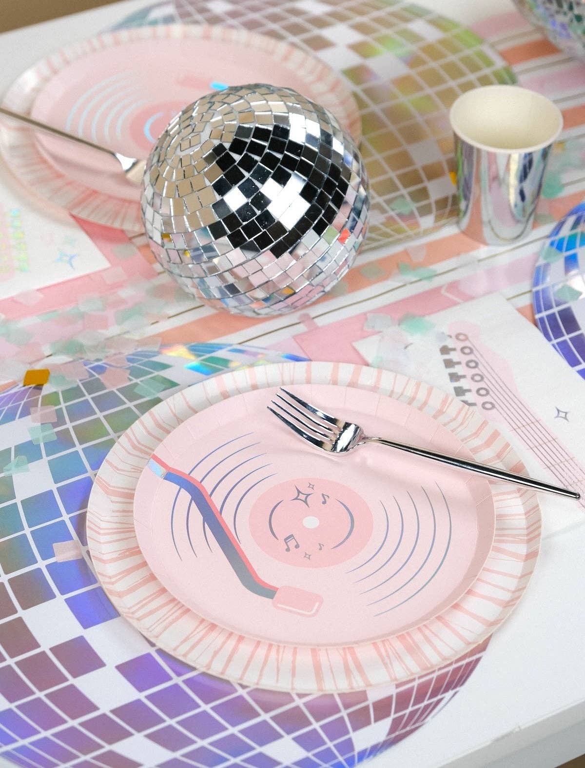 Pop Star Dance Party Vinyl Record Dessert Plates 8ct
