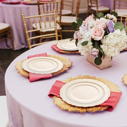 Ivory Vintage Round Plastic Dinnerware Value Set - 20 Sets