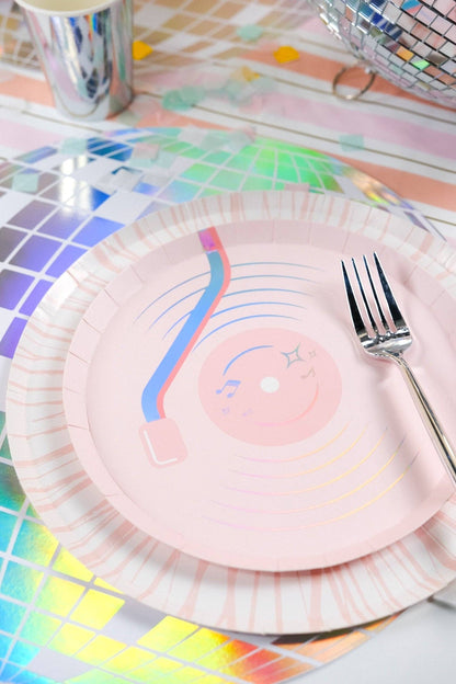 Pop Star Dance Party Vinyl Record Dessert Plates 8ct