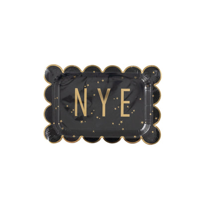Happy New Year NYE Scallop 10in Paper Plates 8ct
