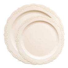Ivory Vintage Round Plastic Dinnerware Value Set - 20 Sets