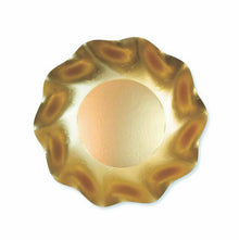Satin Gold Wavy Paper 6.5in Appetizer/Dessert Bowls 8ct