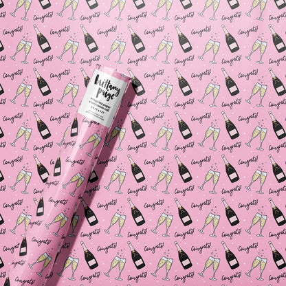 Congrats Champagne Wrapping Paper Roll