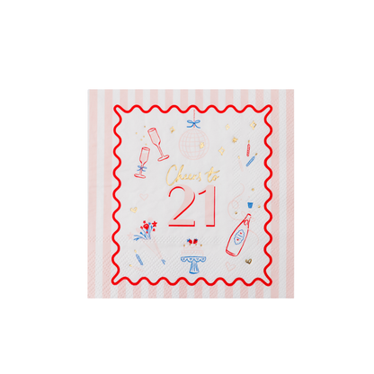 CHEERS TO 21 ICON COCKTAIL NAPKINS