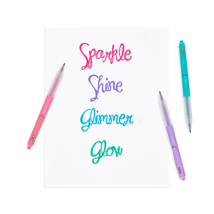 Oh My Glitter! Retractable Glitter Gel Pens Set of 4