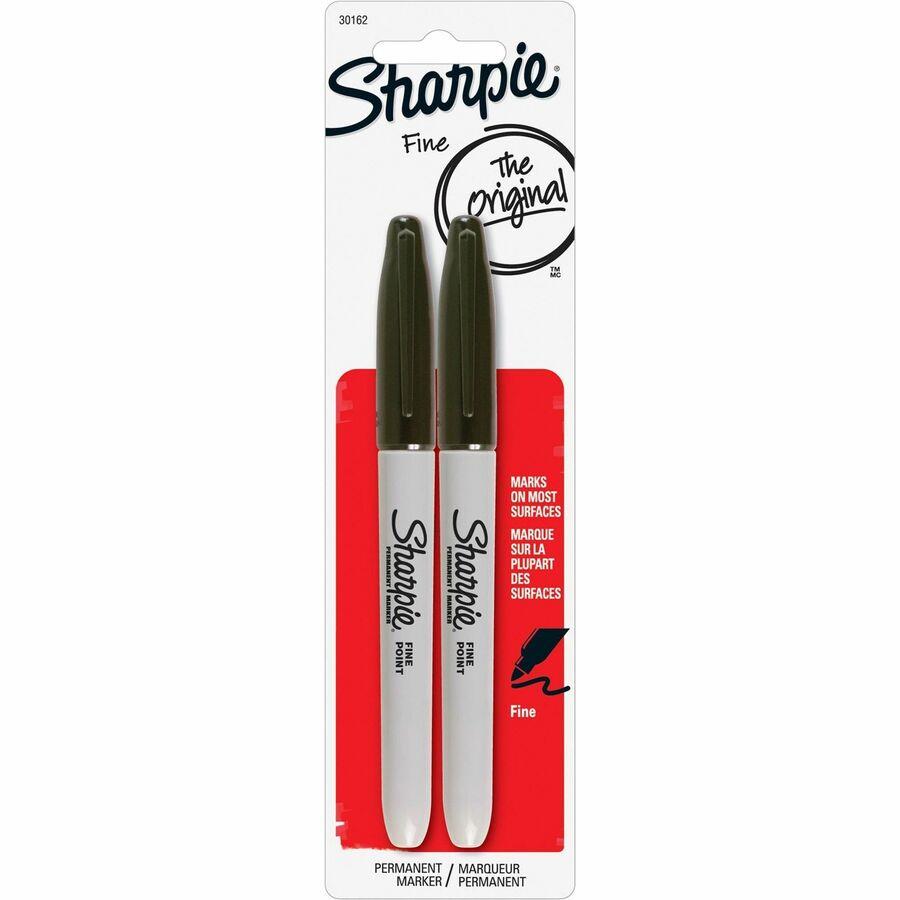 Sharpie Permanent Marker, Fine, Black, 2 Count