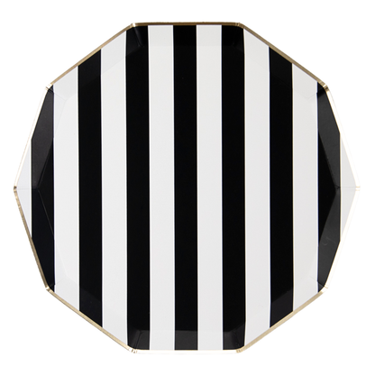 Black Cabana Stripe Dinner Plates (Set of 8)
