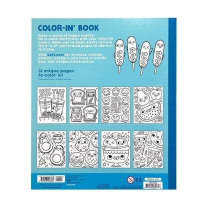 Color-in' Book: Happy Snacks (8" x 10";31 Pages)
