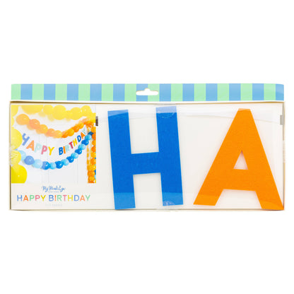 Bright Happy Birthday Felt Banner