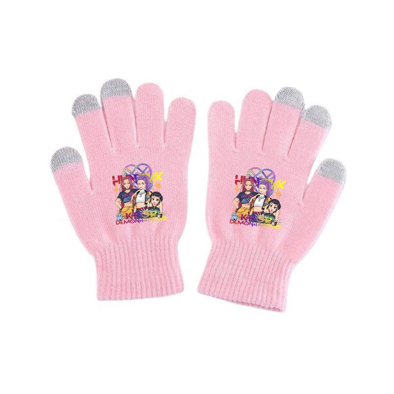 K-Pop Demon Hunters Pink Knit Gloves
