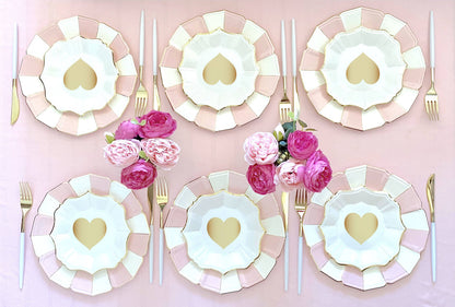 8 Love Dessert Plates White