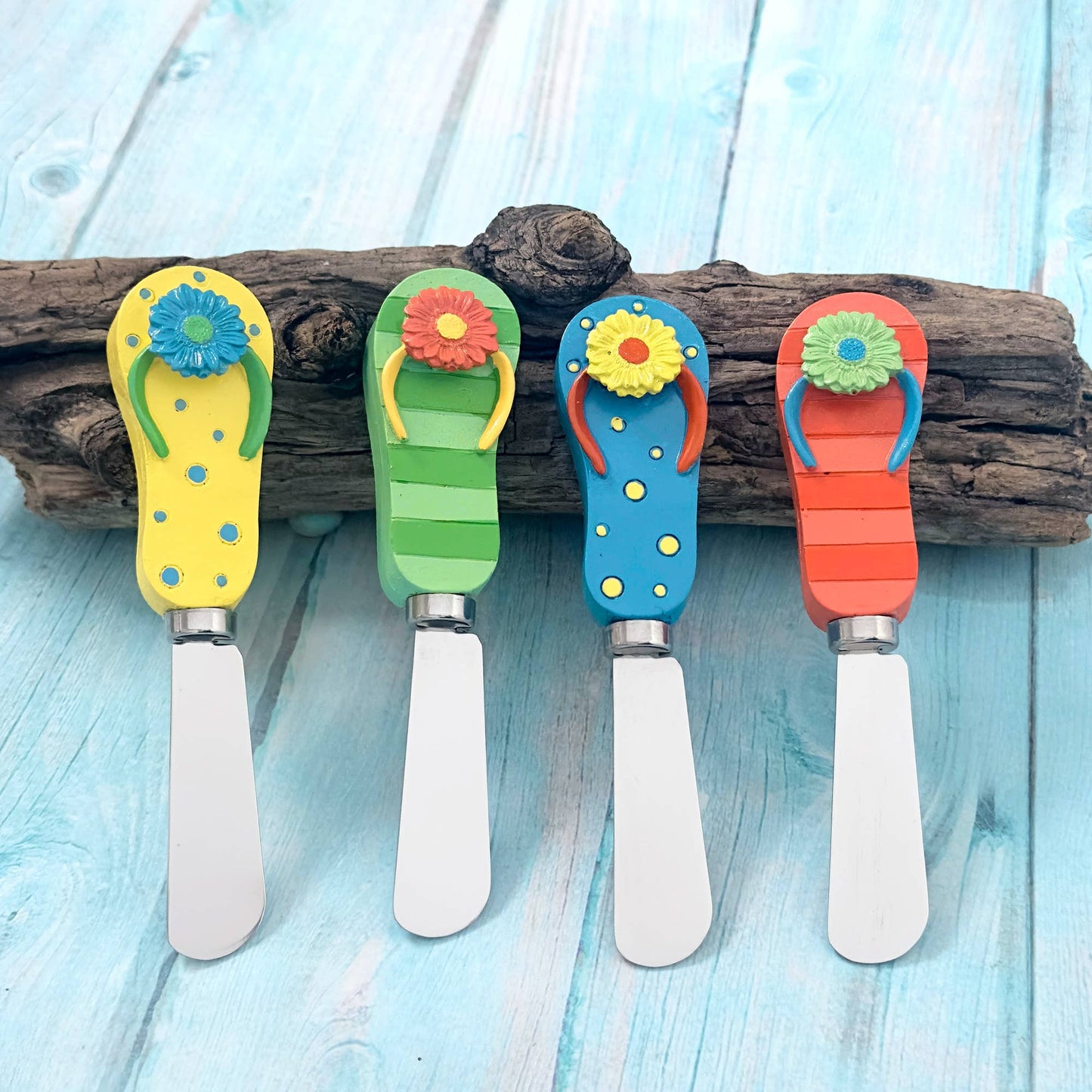 4-Piece Flip Flops Polyresin Cheese Spreader